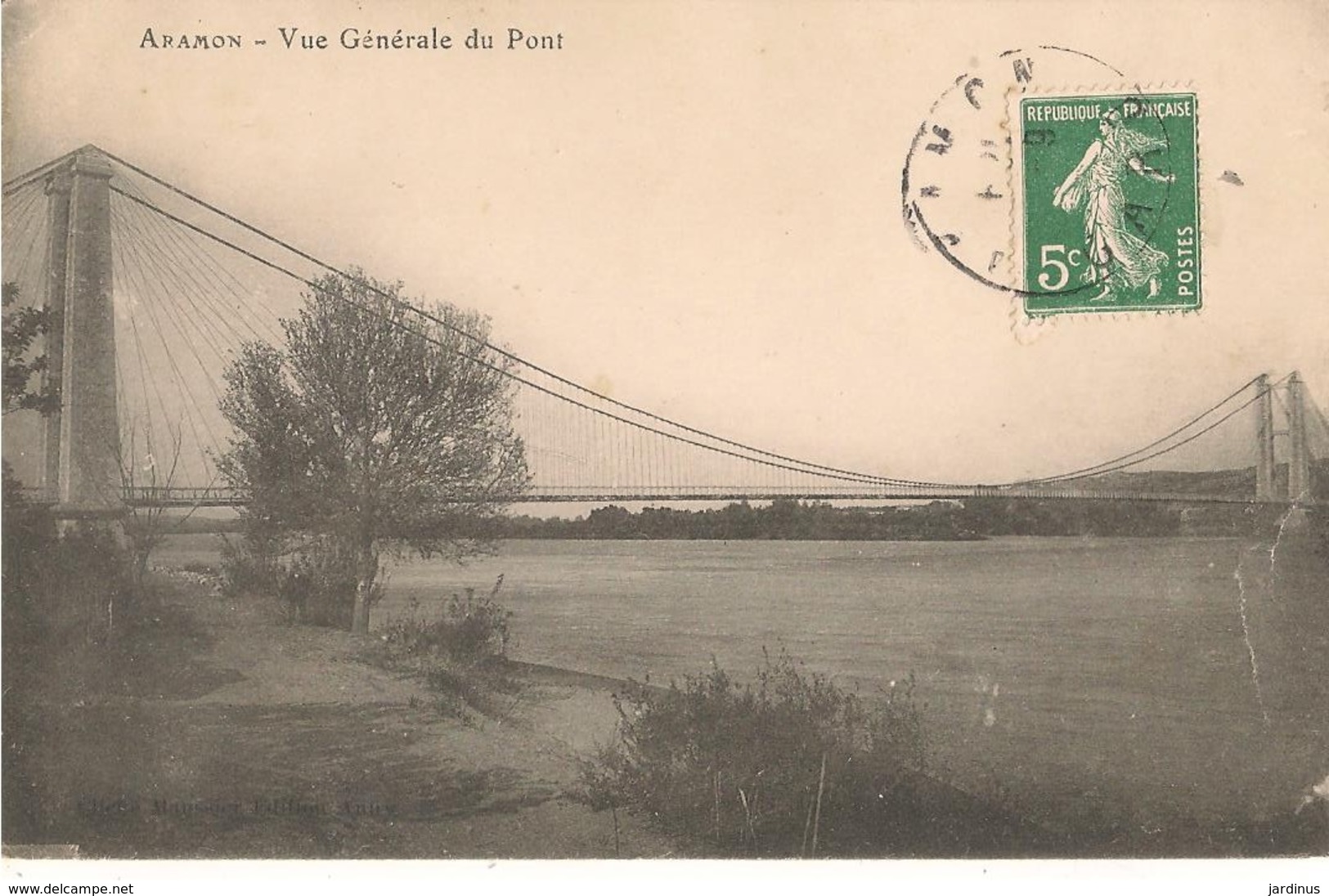 ARAMON  Vue Générale  Du  Pont Suspendu  (1910 ) - Aramon