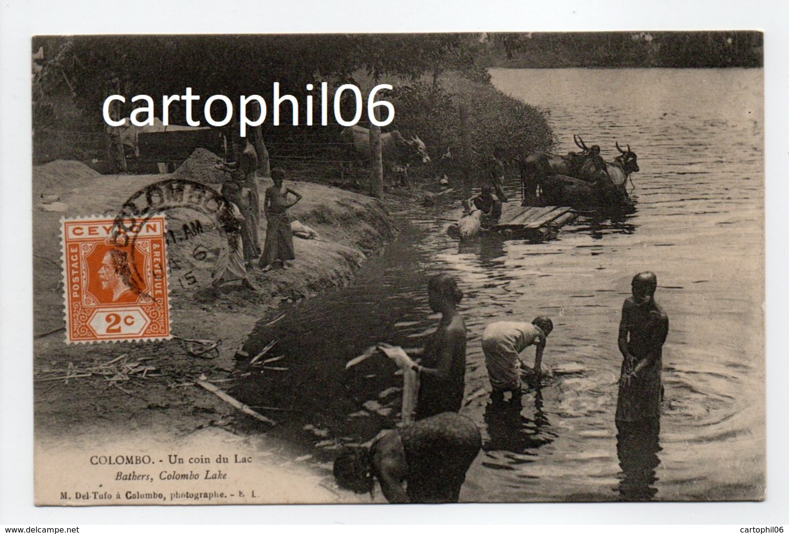 - CPA COLOMBO (Ceylan / Sri Lanka) - Un Coin Du Lac 1915 - Bathers, Colombo Lake - Photo M. Del-Tufo - - Sri Lanka (Ceylon)