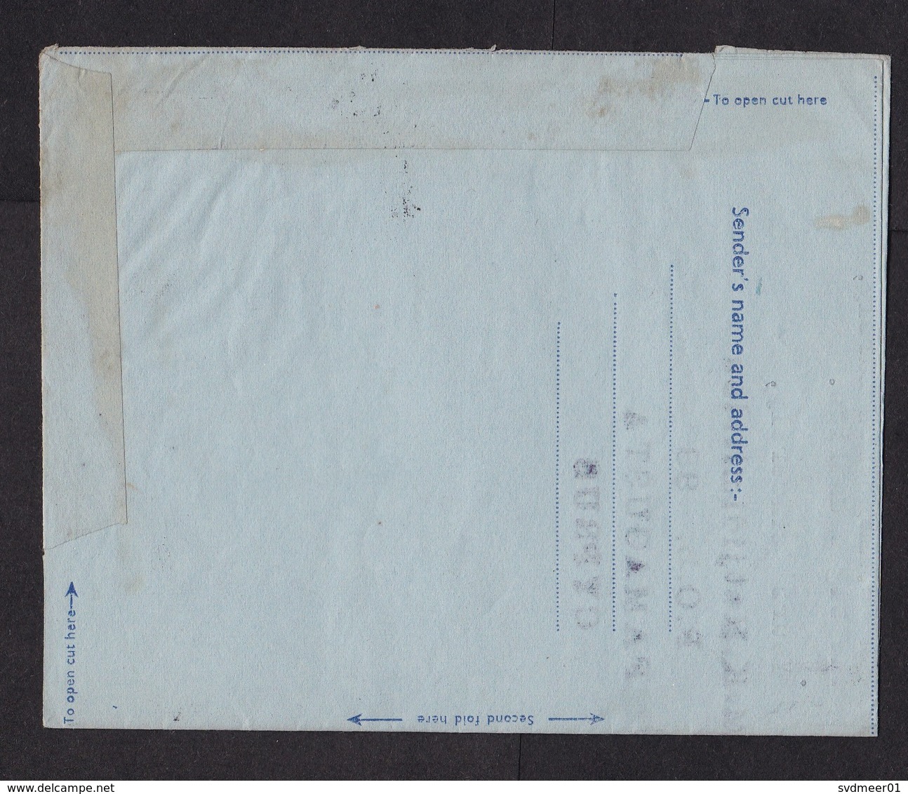 Cyprus: Stationery Aerogramme To USA, 1953, Map, King George VI, KGVI, Air Letter (minor Discolouring) - Zypern (...-1960)