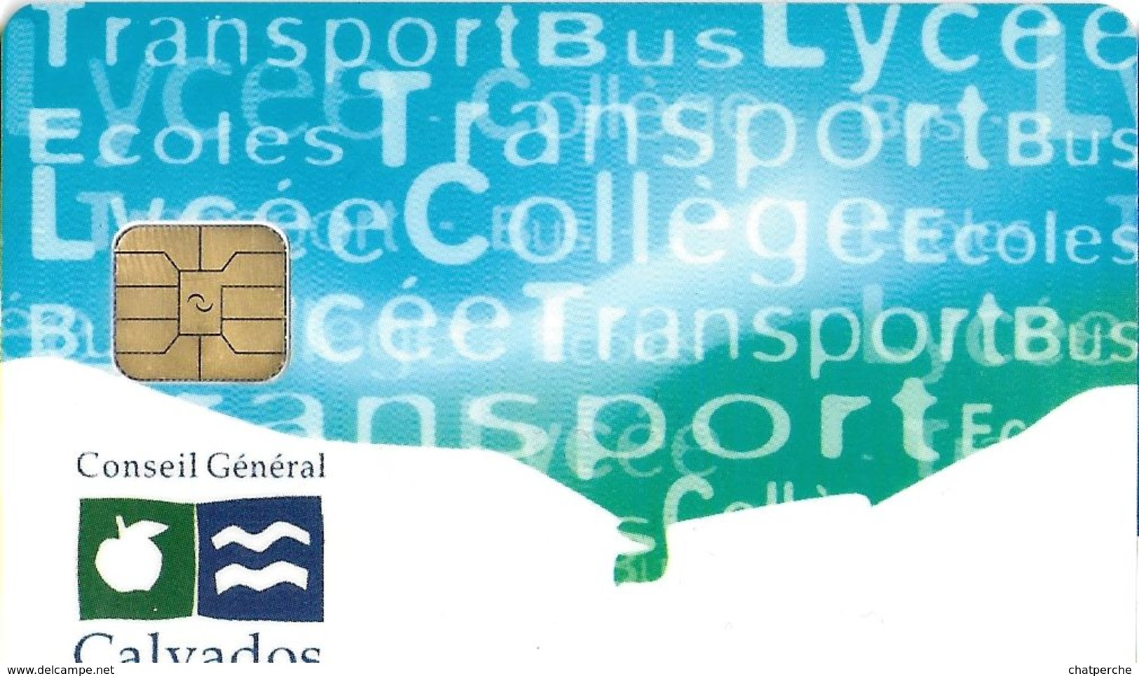 CARTE A PUCE CHIP CARD TRANSPORT AUTOBUS  TRANSPORT  ABONNEMENT CONSEIL GÉNÉRAL DU CALVADOS 14 - Autres & Non Classés