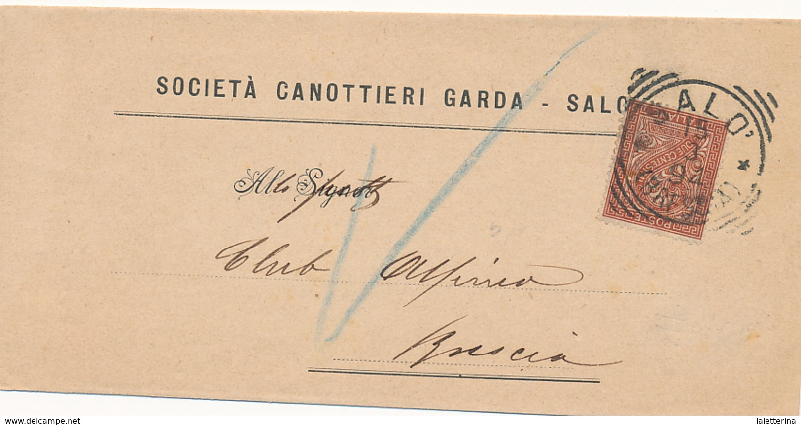 1894 SALO' BRESCIA + SOCIETA' CANOTTIERI GARDA - Marcophilia