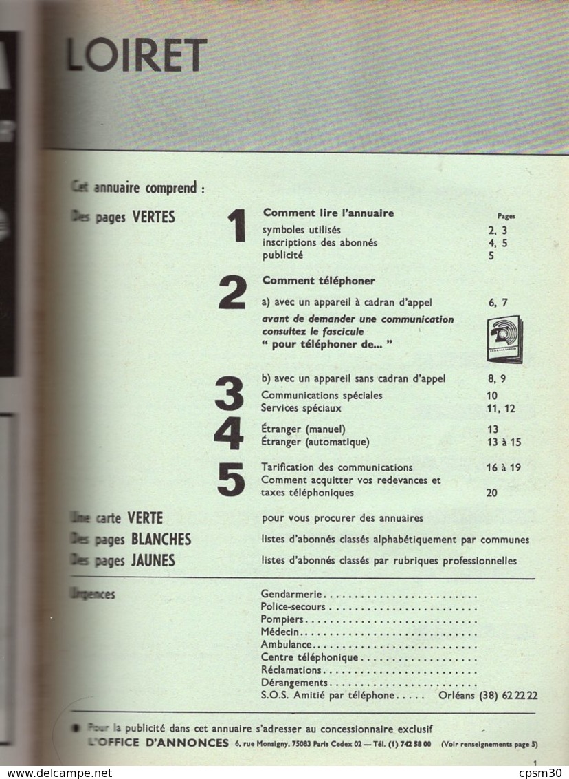 ANNUAIRE - 45 - Département Loiret - Année 1976 - Annuaire Officiel Des Postes - 498 Pages - Telephone Directories