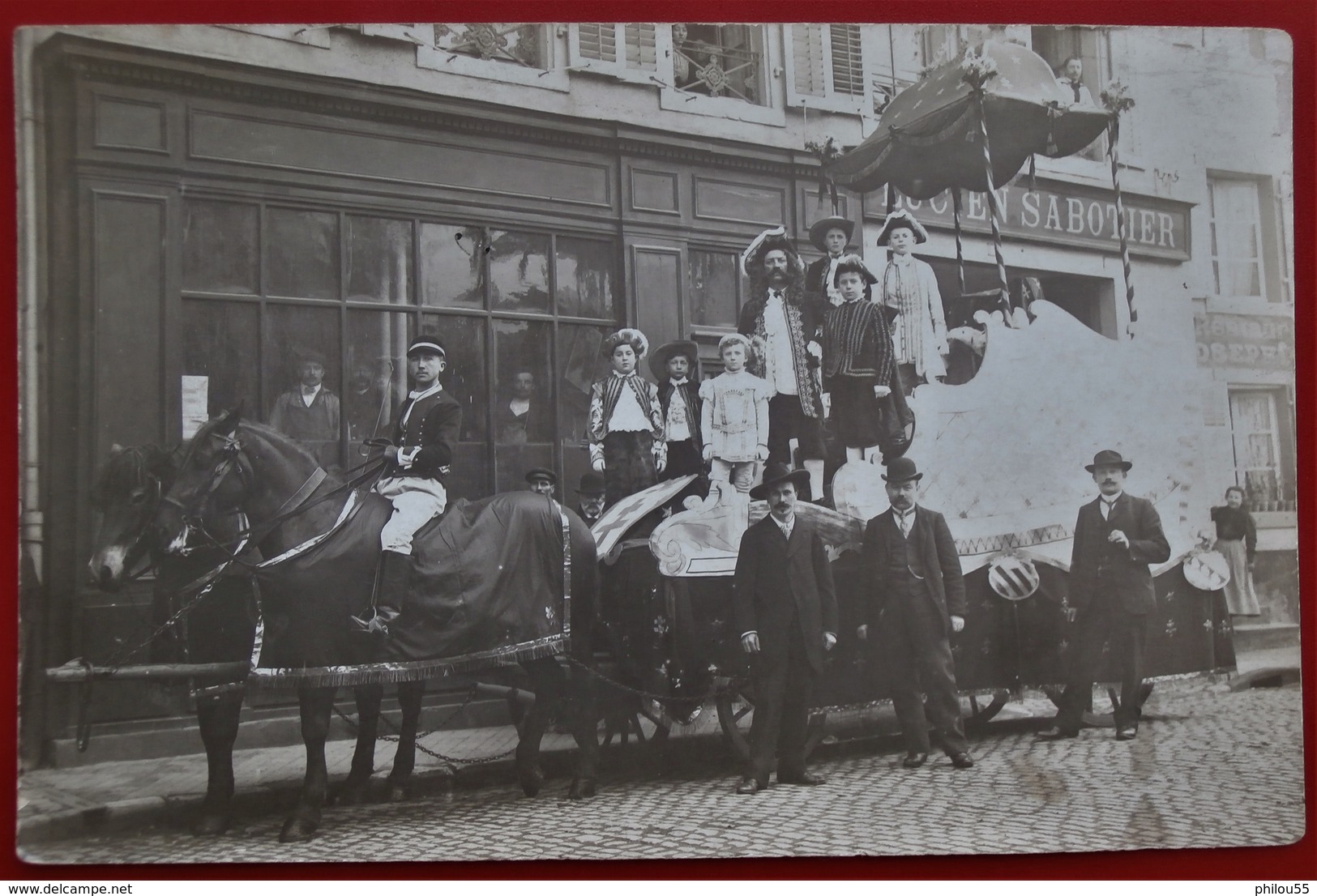 Carte Photo 57 DIEUZE Anime Commerces Defile Cavalcade Char Du Duc De Lorraine - Dieuze