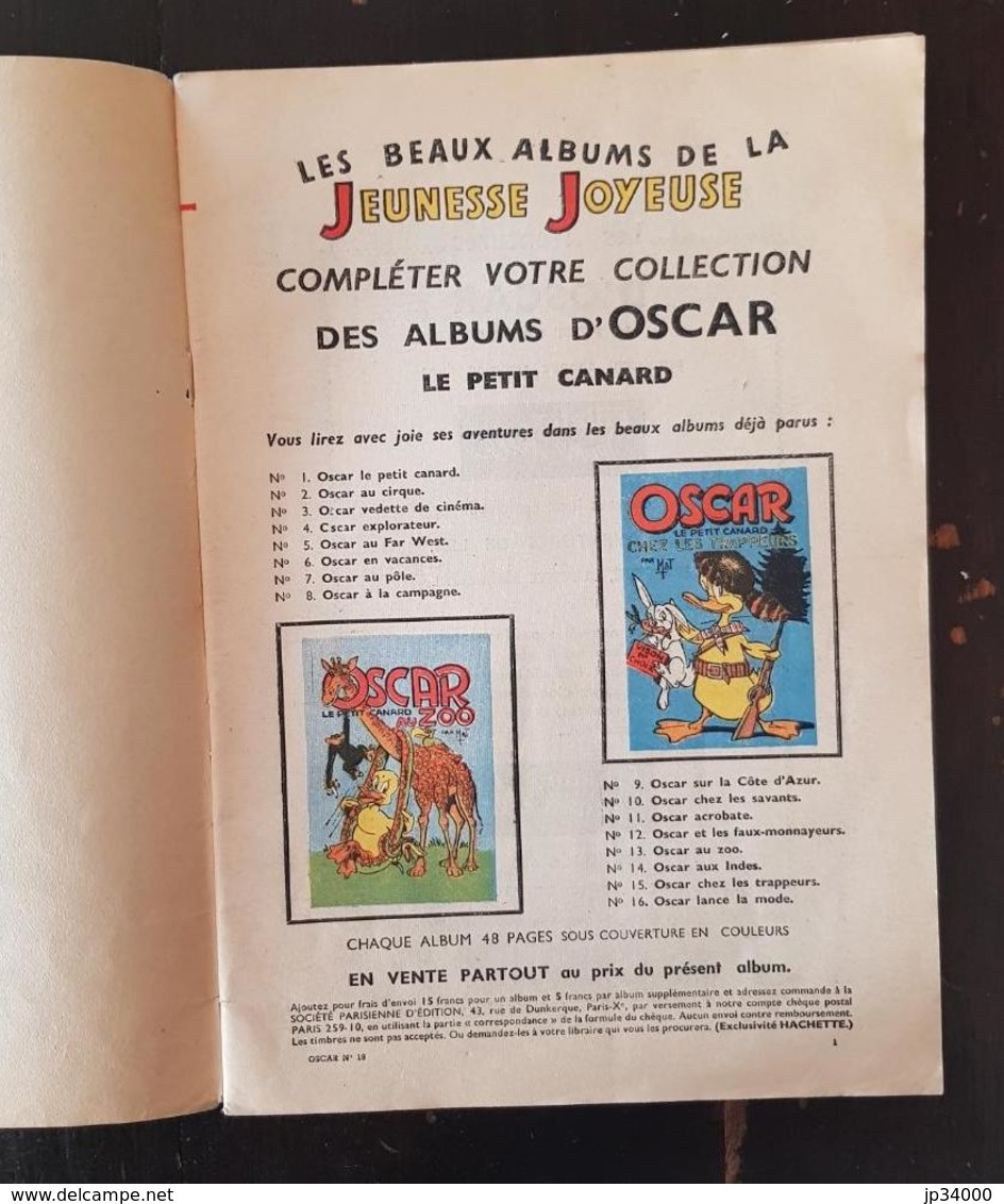 Les Aventures D'Oscar N°16. OSCAR LANCE LA MODE édité Chez SPE. Edition Originale 1956. BE - Oscar