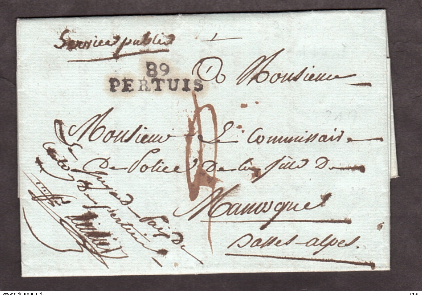 LAC - 1810 - Juge De Paix Pour Commissaire De Police - Linéaire 89 Pertuis (Vaucluse) PD 4 Déc à Manosque (Basses Alpes) - 1801-1848: Vorläufer XIX