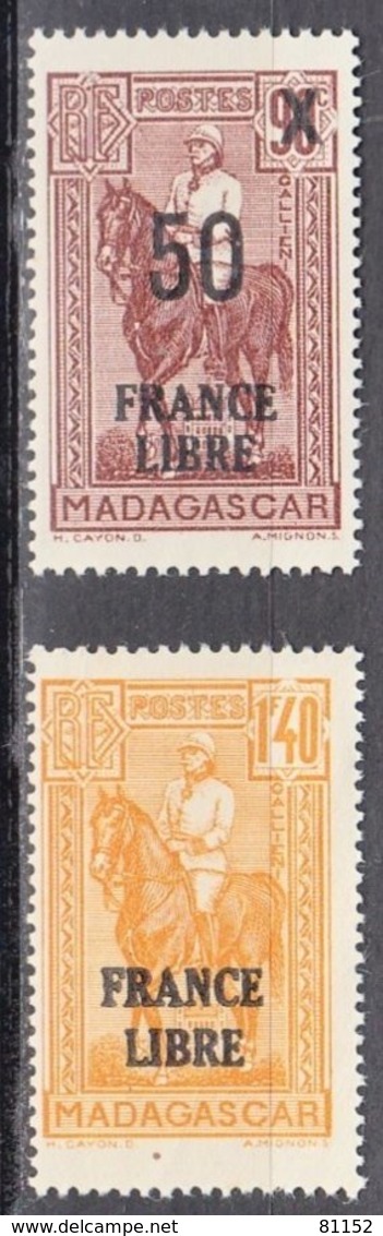 FRANCE LIBRE  1f40 Ocre Y.et.T. Num 246 + 0.50c S 0.90c Brun  Num 258 Neuf      Scan Recto Verso - Unused Stamps