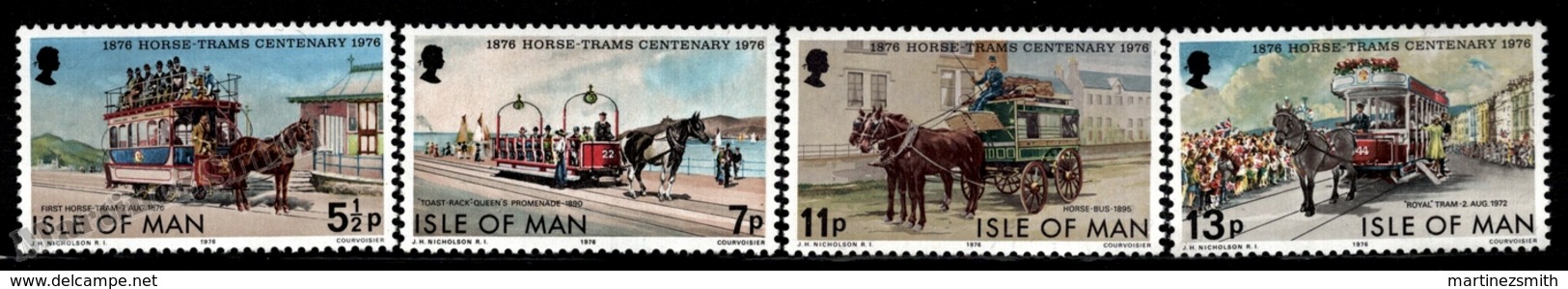 Isle Of Man 1976 Yvert 71-74, Horsecars, Horse Trams Centenary- MNH - Nuovi