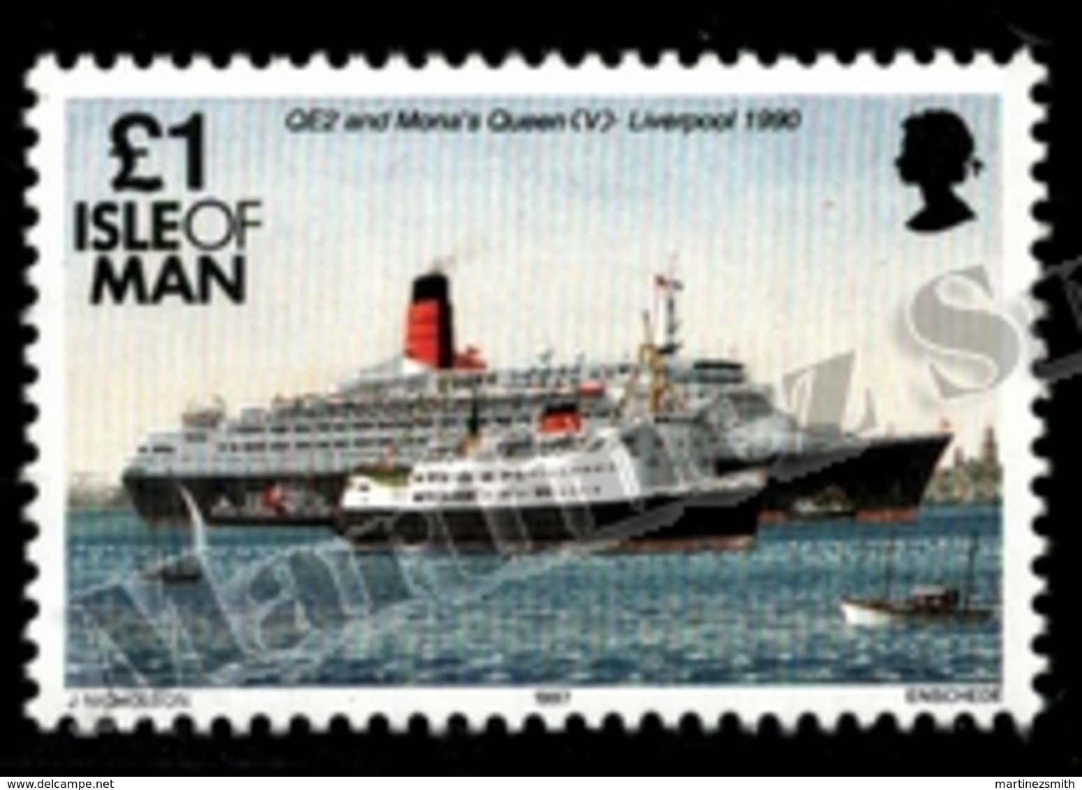 Isle Of Man 1997 Yvert 771a, Definitive Set, Ships, QE2 & Mona's Queen - MNH - Isla De Man