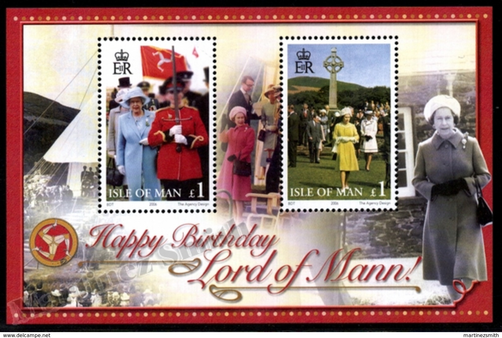 Isle Of Man 2006 Yvert BF 62, Royals. Queen Elizabeth II 80th Birthday, Assorted Portraits - Header - MNH - Man (Eiland)