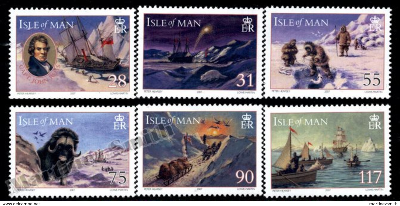 Isle Of Man 2007 Yvert 1420-1425, History. John Ross North Pole Expedition, International Polar Year - MNH - Isla De Man
