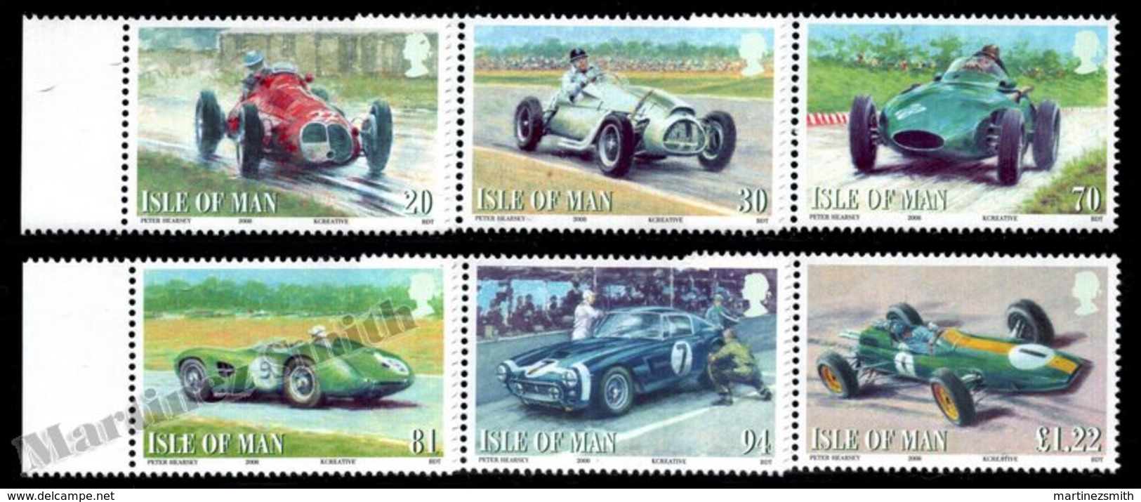 Isle Of Man 2008 Yvert 1475-1480, Sports. Cars, British Car Races, British Winners & Cars - MNH - Isla De Man