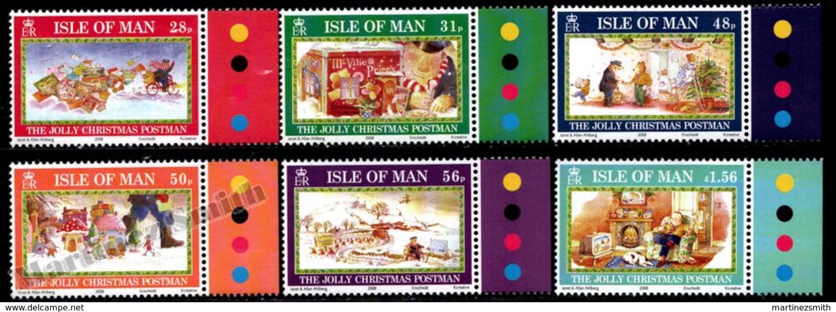 Isle Of Man 2008 Yvert 1510-1515, Christmas. The Jolly Christmas Postman Drawings - MNH - Isla De Man