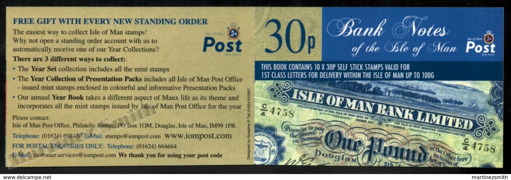 Isle Of Man 2008 Yvert C1462, Numismatics. Money, Banknote History In Man - Booklet - MNH - Isla De Man