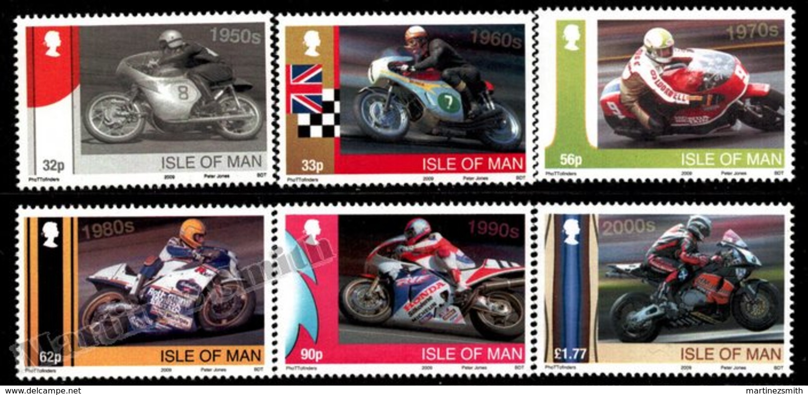 Isle Of Man 2009 Yvert 1563-1568, Sports. Motorcycle Racing, Honda 50th Anniversary At World Championships - MNH - Isla De Man