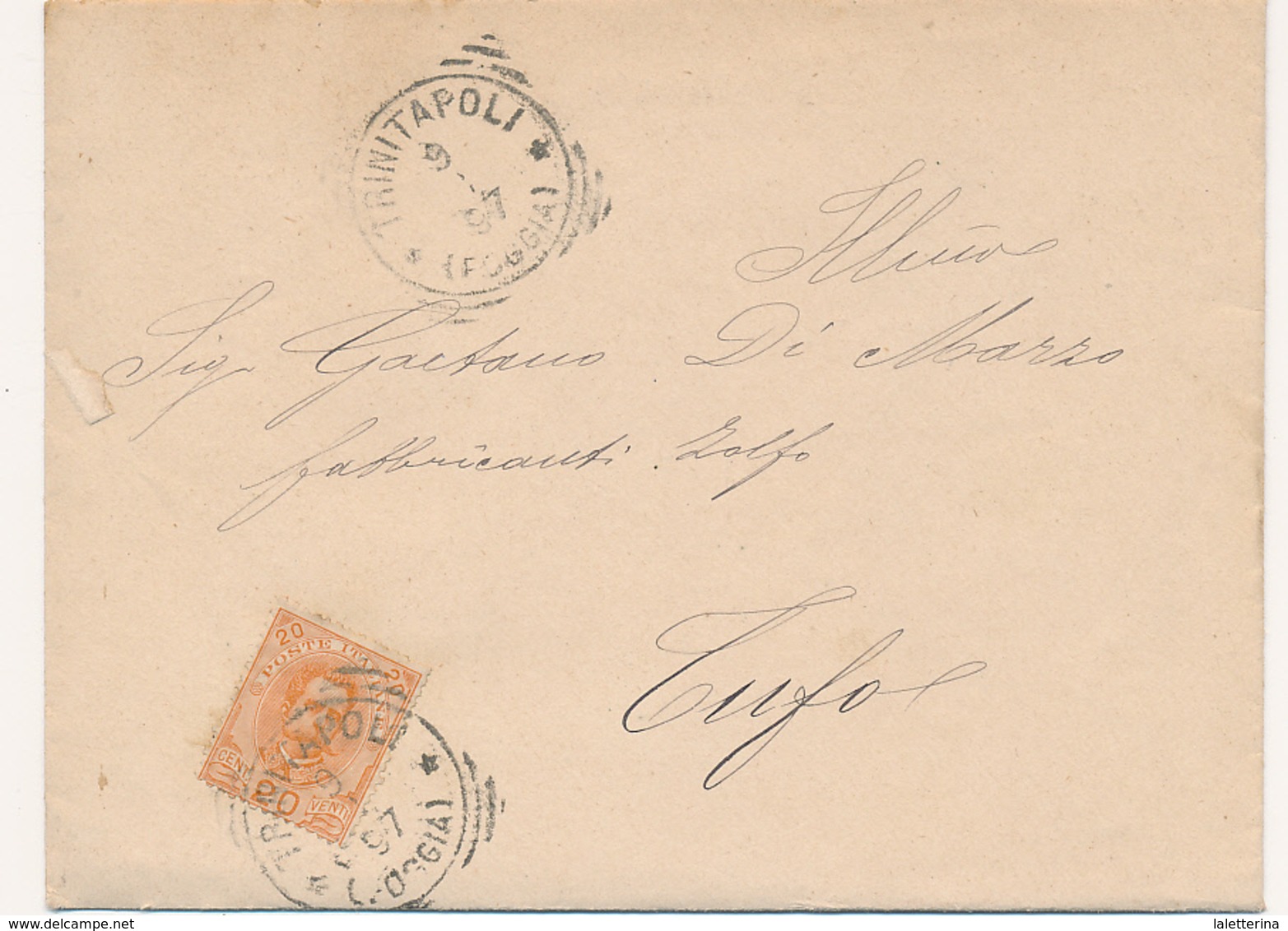 1897 TRINITAPOLI FOGGIA TONDO RIQUADRATO CON TESTO - Poststempel