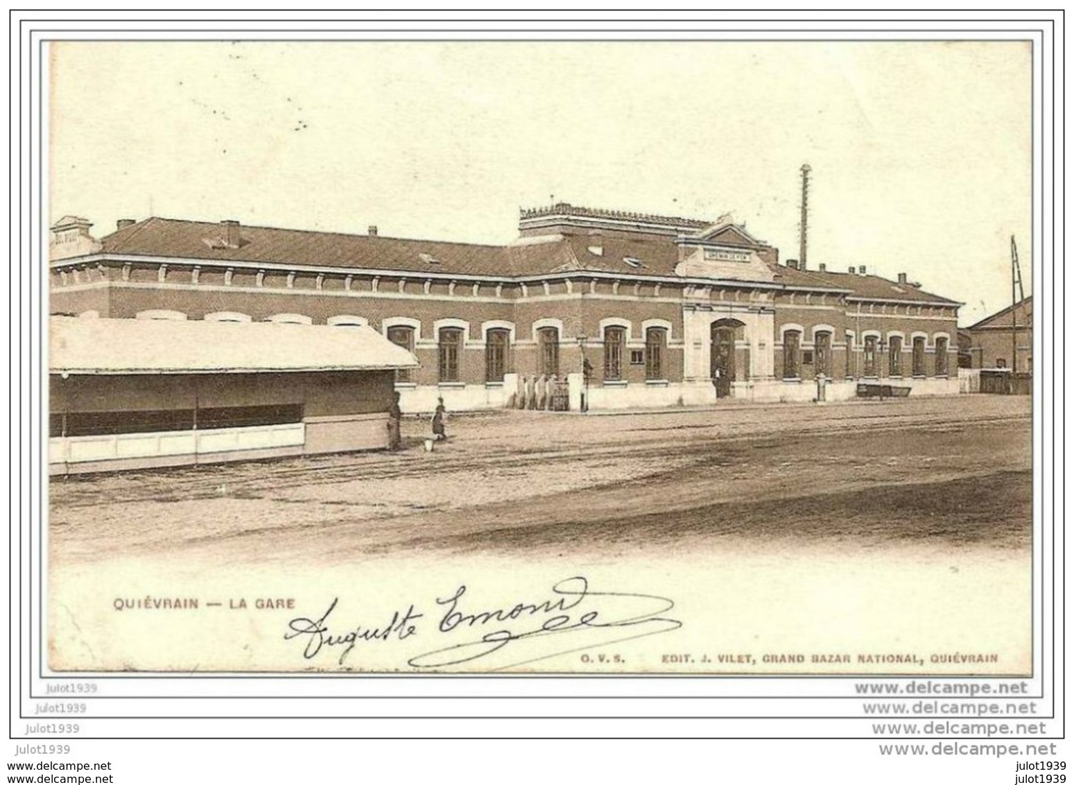 QUIEVRAIN ..-- La GARE . 1905 Vers CHARLEVILLE ( Mr Fernand COLLET ) . Voir Verso . - Quievrain