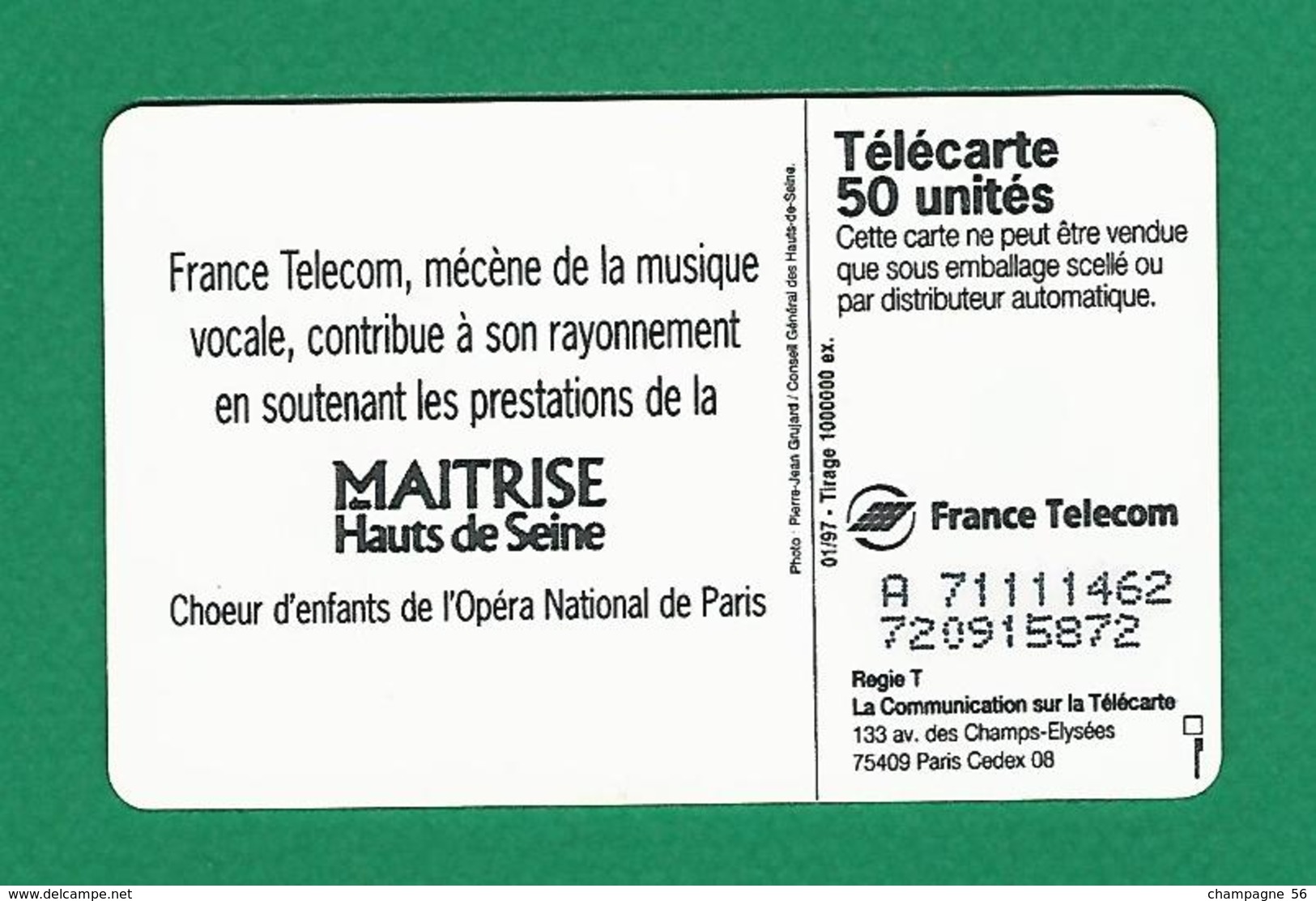 VARIÉTÉS 01  / 1997 MAÎTRISE DES HAUTS DE SEINE PUCE SO3  50 UNITÉS - Fehldrucke