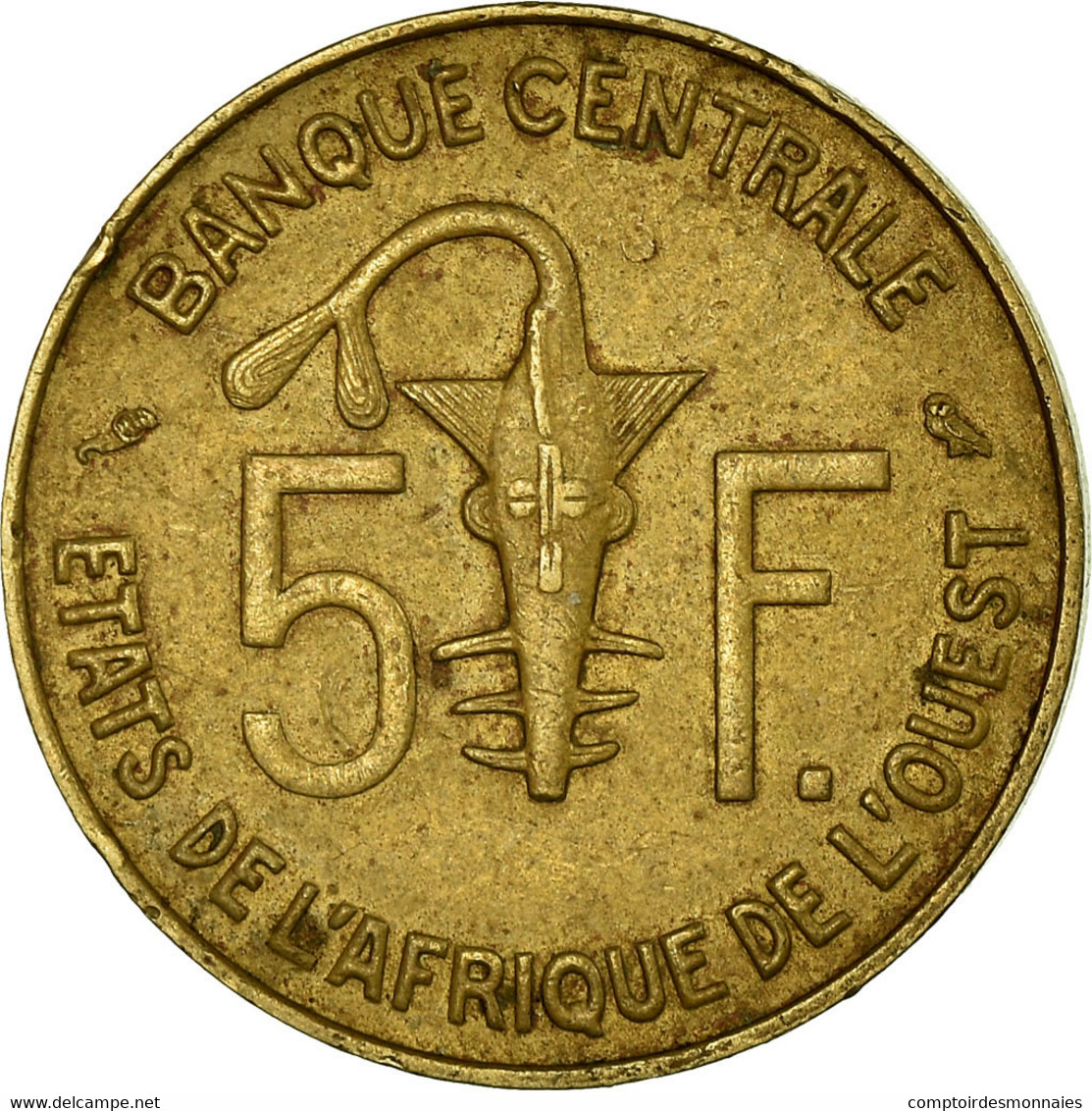 Monnaie, West African States, 5 Francs, 1970, TTB, Aluminum-Nickel-Bronze, KM:2a - Côte-d'Ivoire