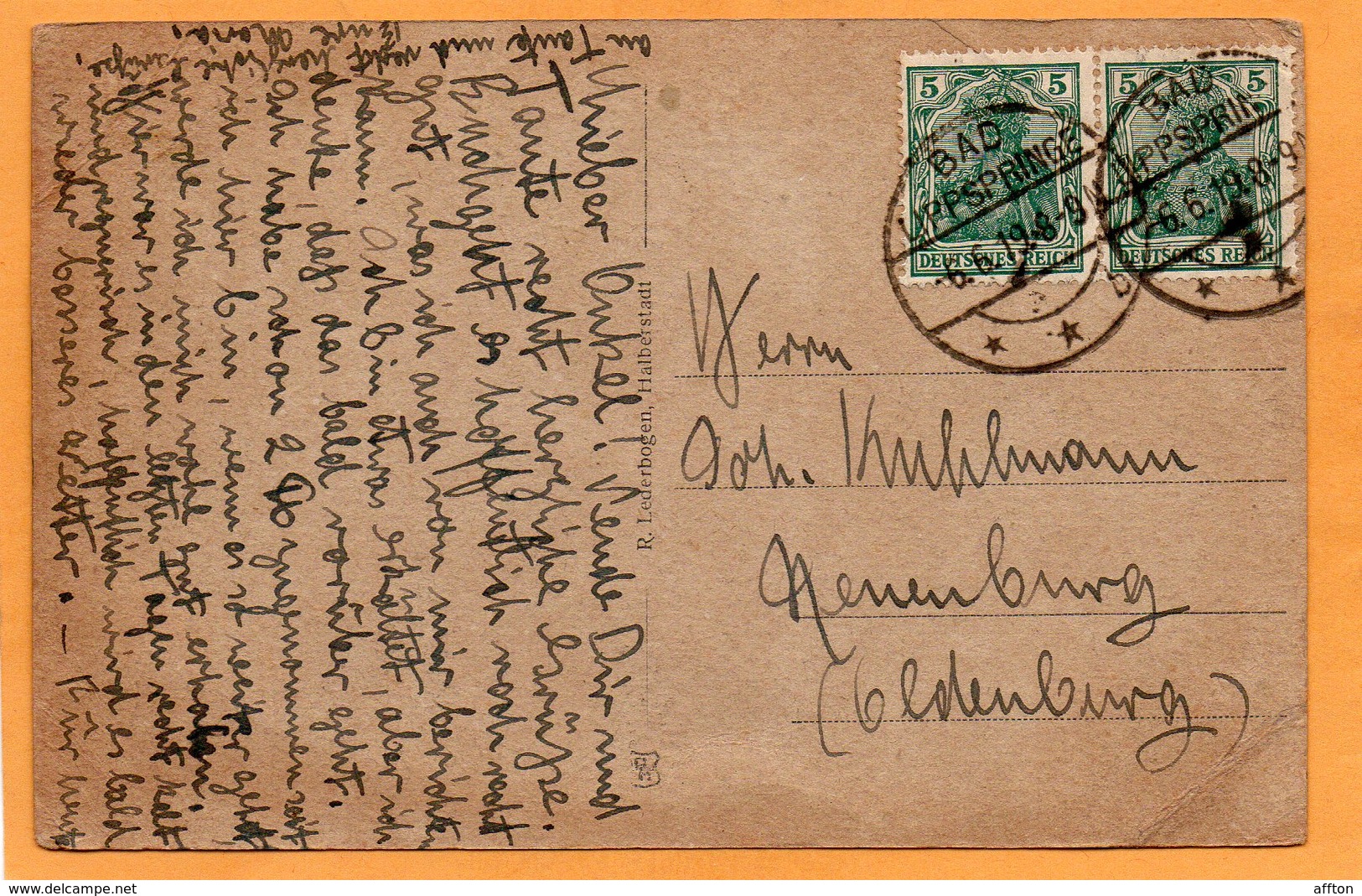 Bad Lippspringe Germany 1919 Postcard Mailed - Bad Lippspringe