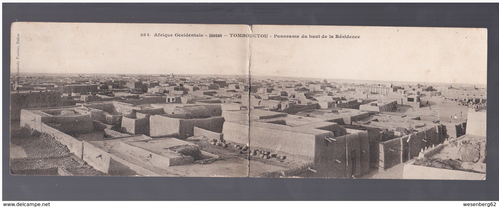 SOUDAN  Tombouctou Panorama Du Haut De La Residence 1901 Double Folded Old Postcard - Soudan