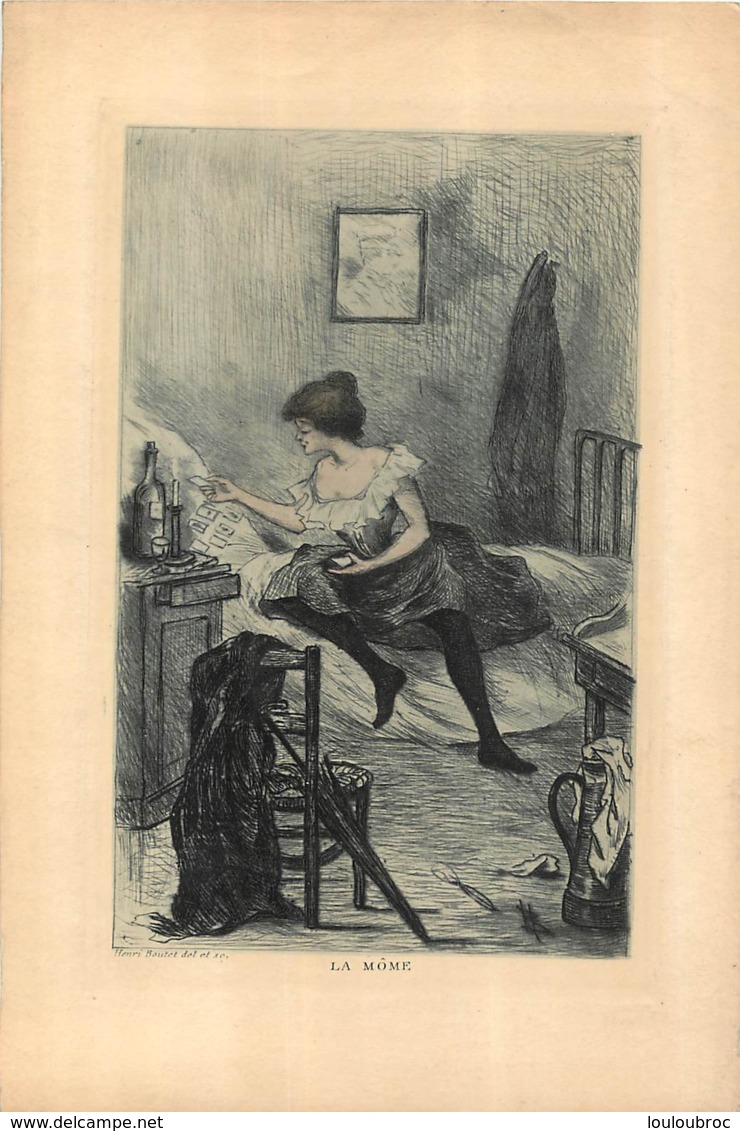 LA MOME PAR HENRI BOUTET DEL ET SC  FORMAT 20 X 13 CM - Lithographies