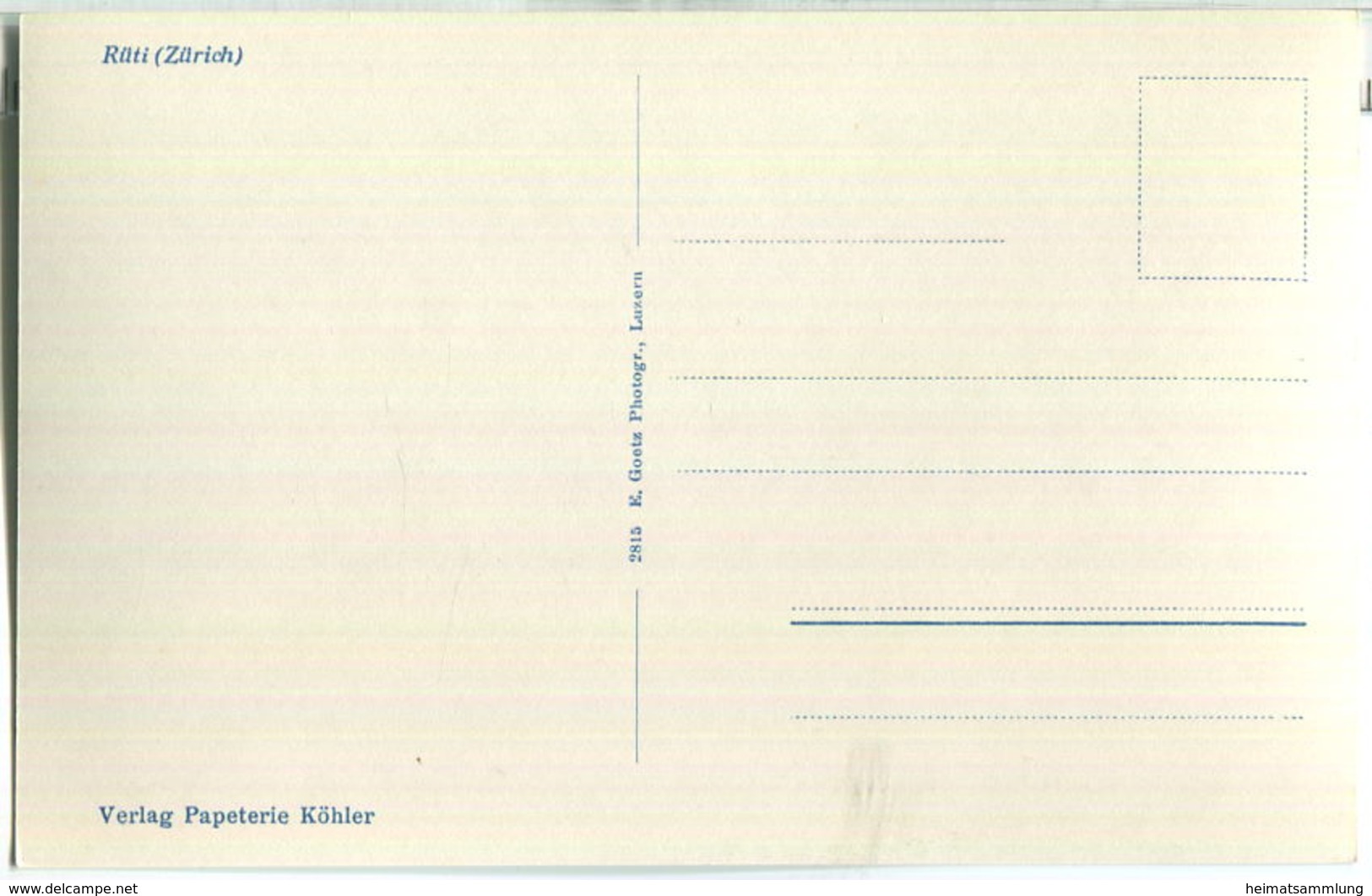 Rüti (Zürich) - Foto-Ansichtskarte - Verlag Papeterie Köhler 30er Jahre - Rüti