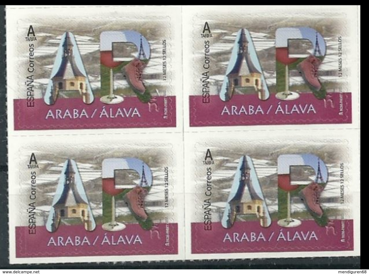 ESPAGNE SPANIEN SPAIN ESPAÑA 2020 12 MONTHS MESES 12 STAMPS SELLOS: ARABA/ÁLAVA BLOCK 4V MNH ED 5363  YT 5115 MI 5412 - Ungebraucht