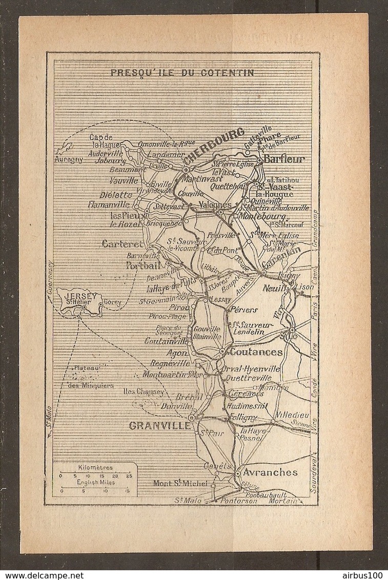 CARTE PLAN 1931 NORMANDIE - PRESQU'ILE Du COTENTIN CHERBOURG BARFLEUR St LO GRANVILLE COUTANCES PORTBAIL - Cartes Topographiques