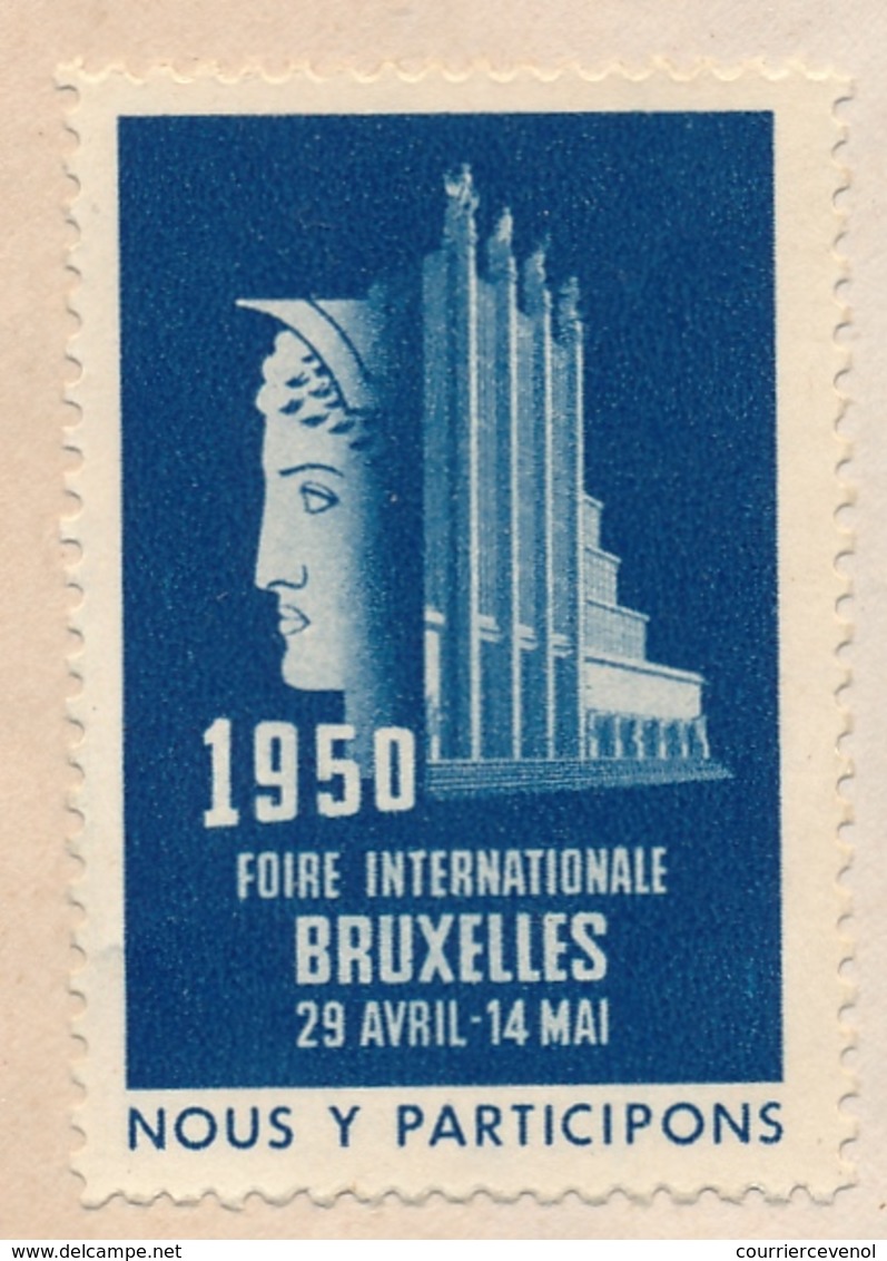 FRANCE - Env EMA "Les Echos - Leurs Fameuses Petites Annonces" PARIS 1950 + Vignette Foire Internationale De Bruxelles - Briefe U. Dokumente