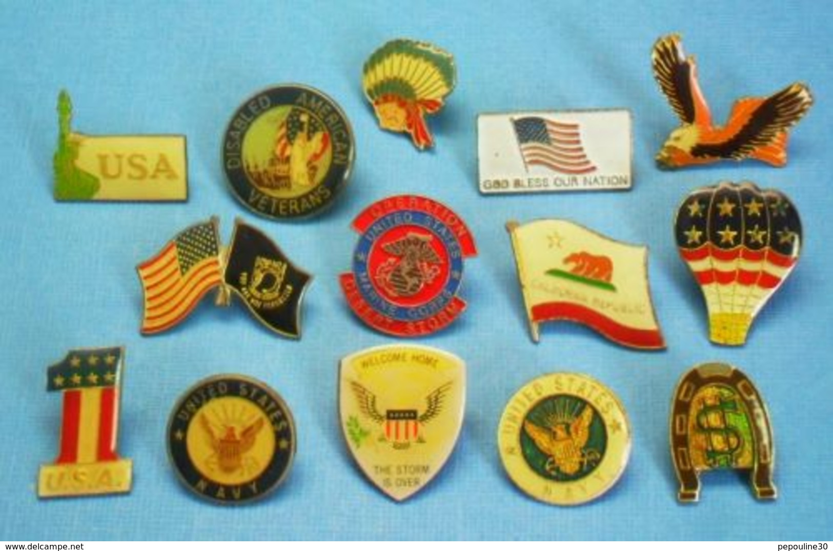 14 PIN'S //  ** U.S.ARMY. / U.S. NAVY. ** - Lots