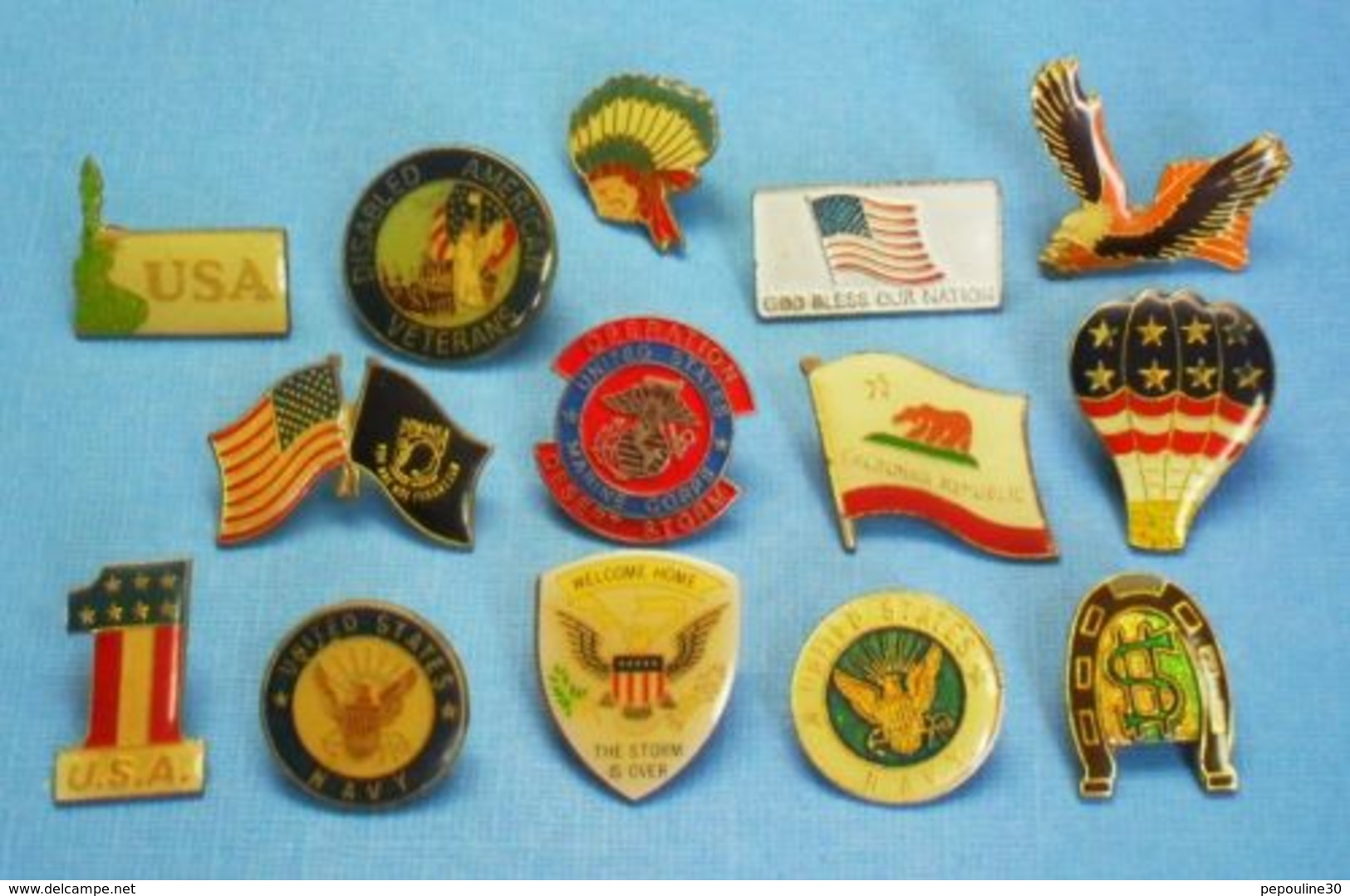 14 PIN'S //  ** U.S.ARMY. / U.S. NAVY. **