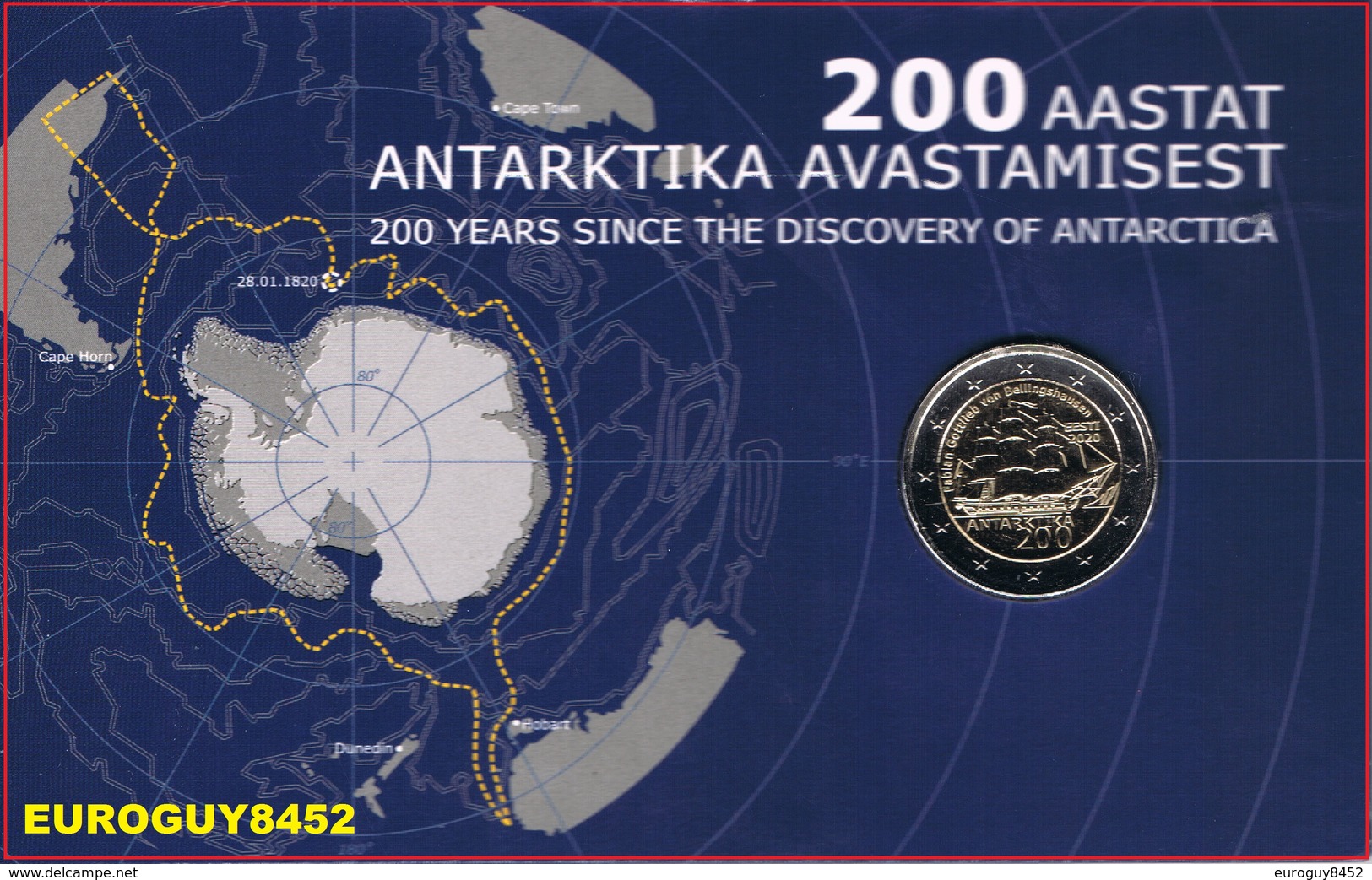 ESTLAND - MINIBLISTER 2 € COM. 2020 BU - 200e VERJAARDAG ONTDEKKING ANTARCTICA - Estonia