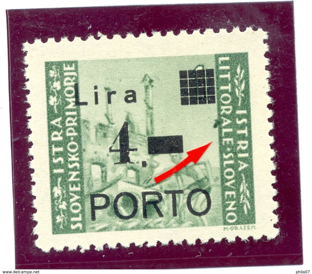Italy, Yugoslavia - PS No. 10, Type Ia And Error On Basic Stamp Described Under B24-69.1.2, Novakovic. - Jugoslawische Bes.: Slowenische Küste