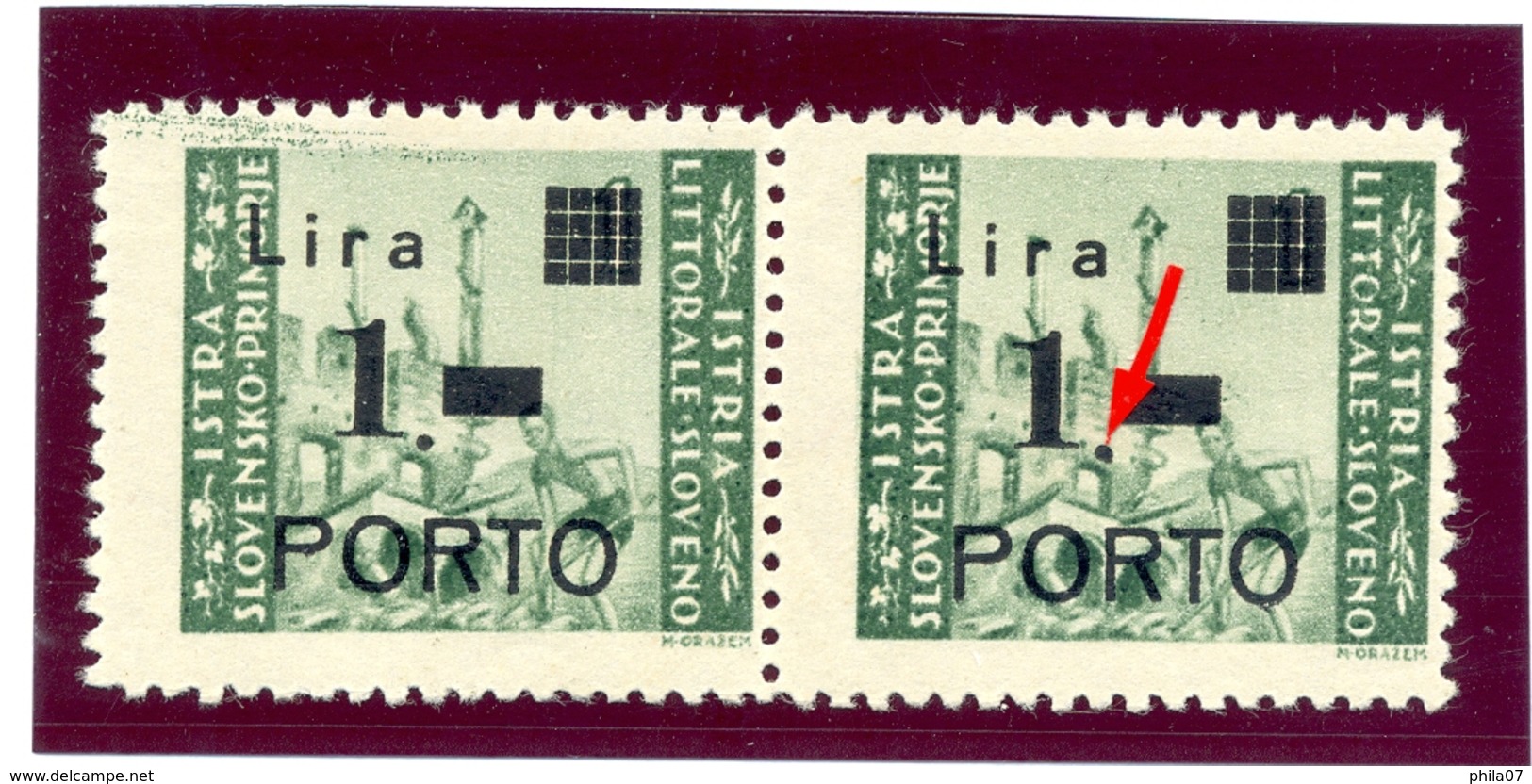 Italy, Yugoslavia - PS No. 8 Horizontal Pair In Type IIb And Error Of Overprint DO82.8-90 Novakovic. - Occup. Iugoslava: Litorale Sloveno