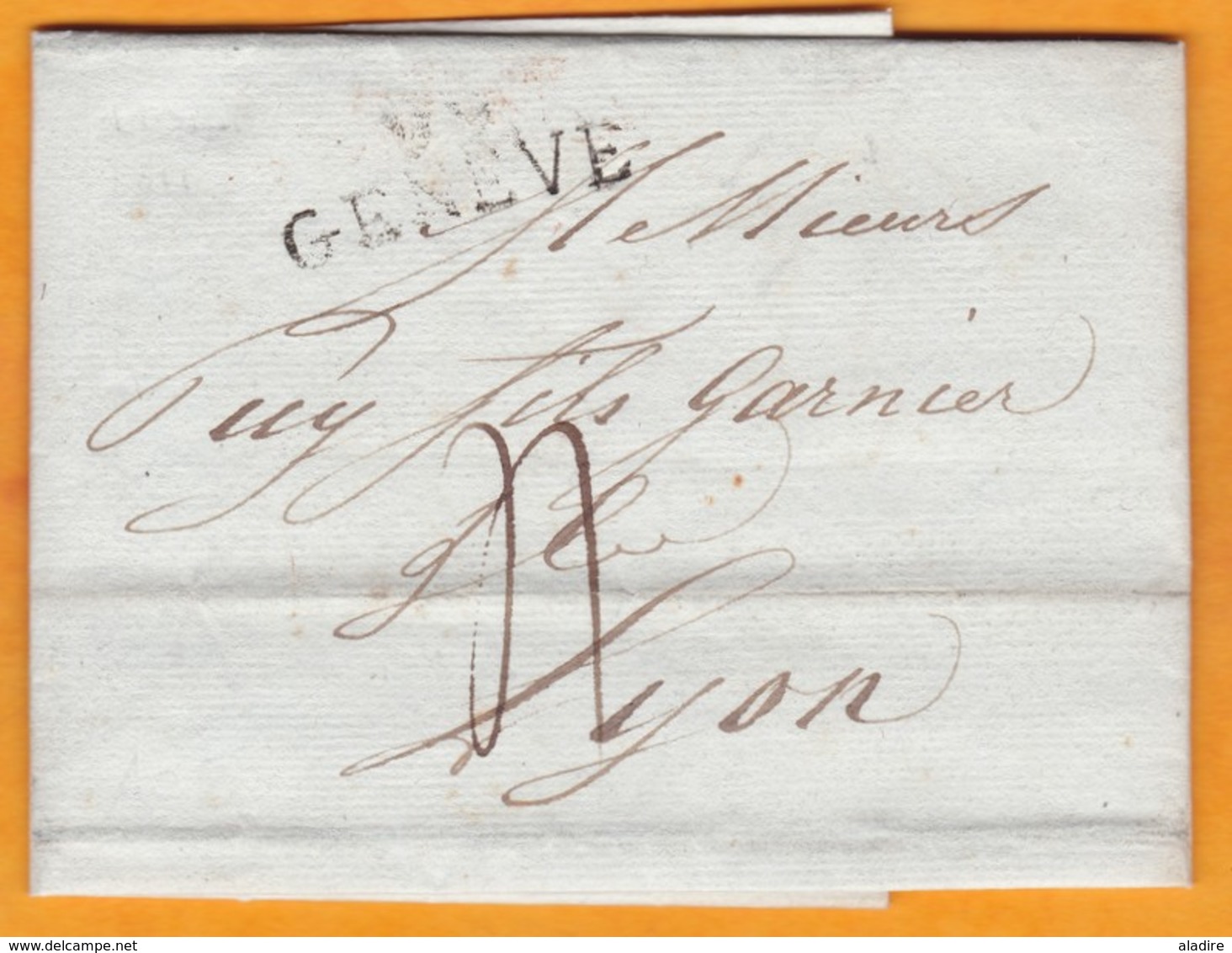 1811 - Marque Postale 99 GENEVE, Département Conquis, Sur Lettre Pliée Vers Lyon, France - Taxe 4 - ...-1845 Prephilately