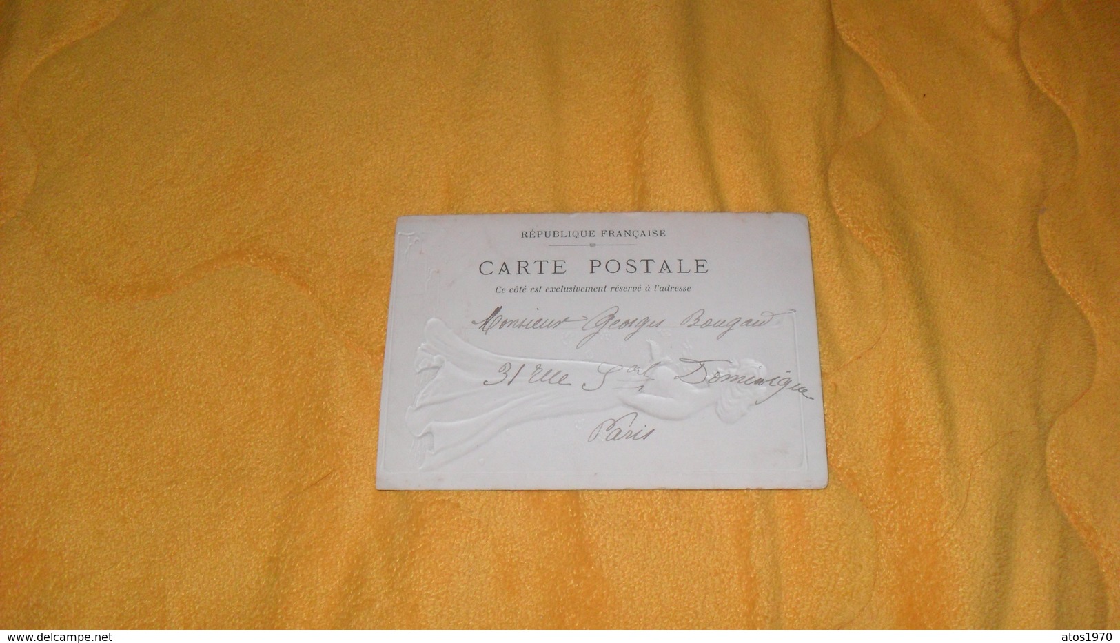CARTE POSTALE GAUFREE ANCIENNE CIRCULEE DE 1906../ .STYLE ART NOUVEAU FEMME FLEURS....CACHET + TIMBRE - Donne