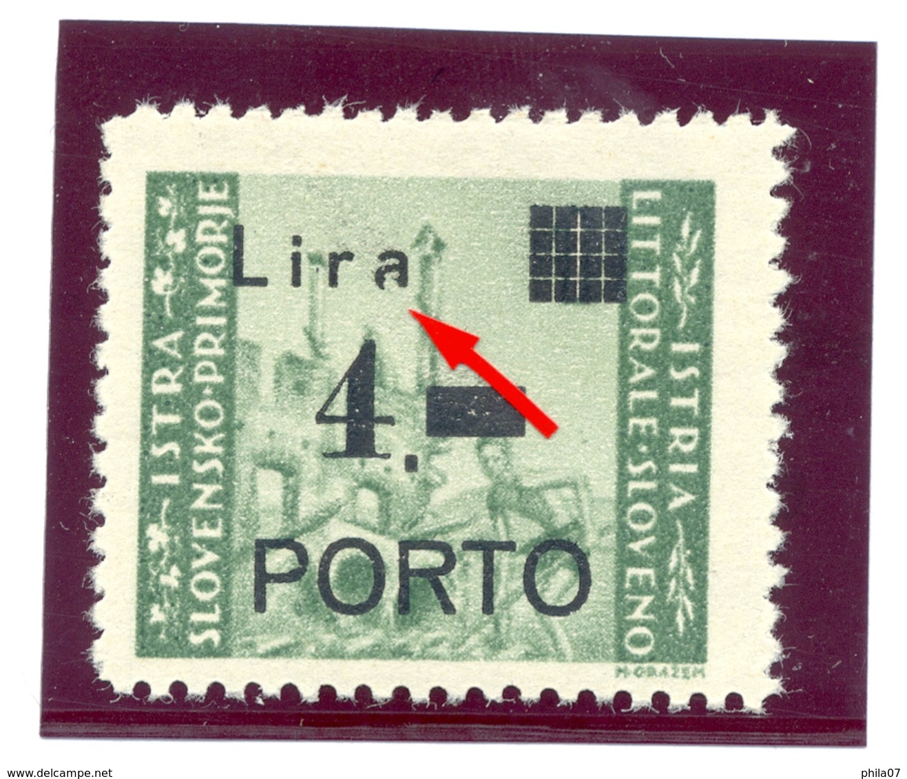 Italy, Yugoslavia - PS No. 10, Type Ia With Error Of Print, Described In Novakovic, Under D10W-32. - Jugoslawische Bes.: Slowenische Küste