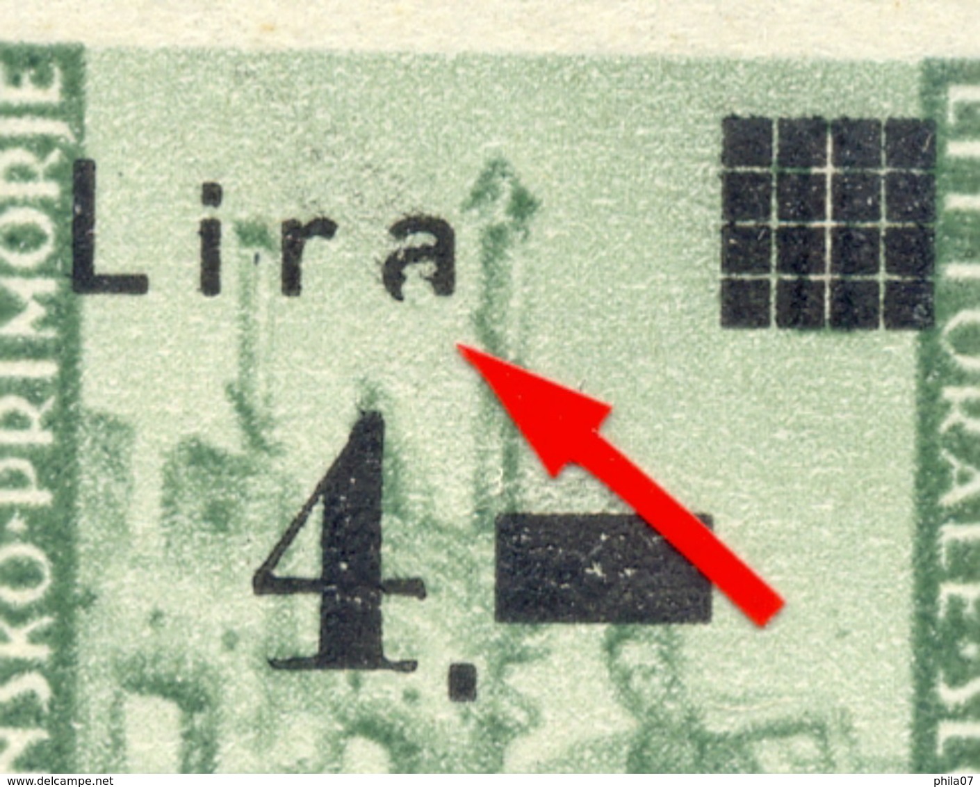 Italy, Yugoslavia - PS No. 10, Type Ia With Error Of Print, Described In Novakovic, Under D10W-32. - Yugoslavian Occ.: Slovenian Shore