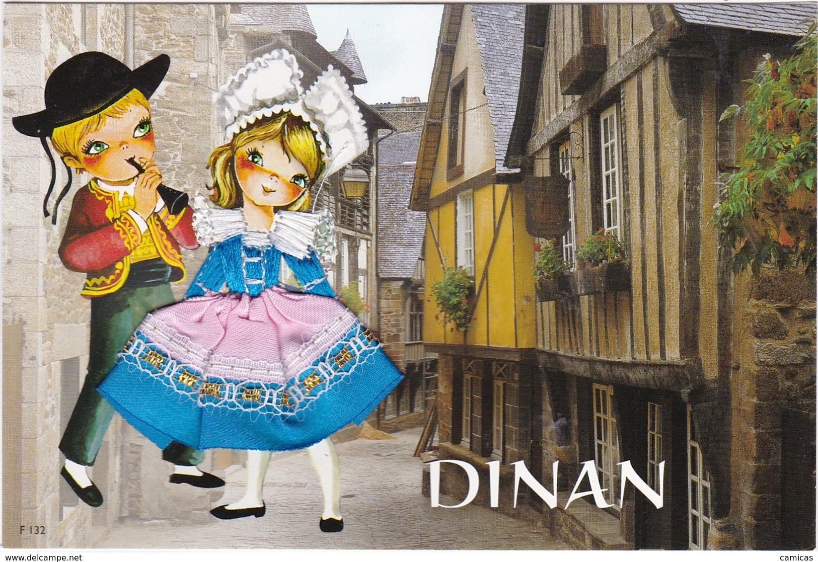 CARTE BRODEE: DINAN - Embroidered