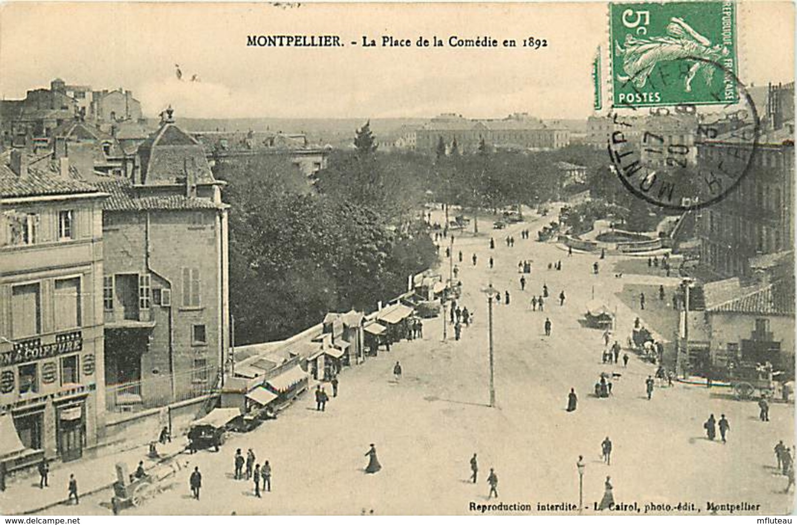 34* MONTPELLIER Place De La Comedie En 1892    MA101,0158 - Montpellier