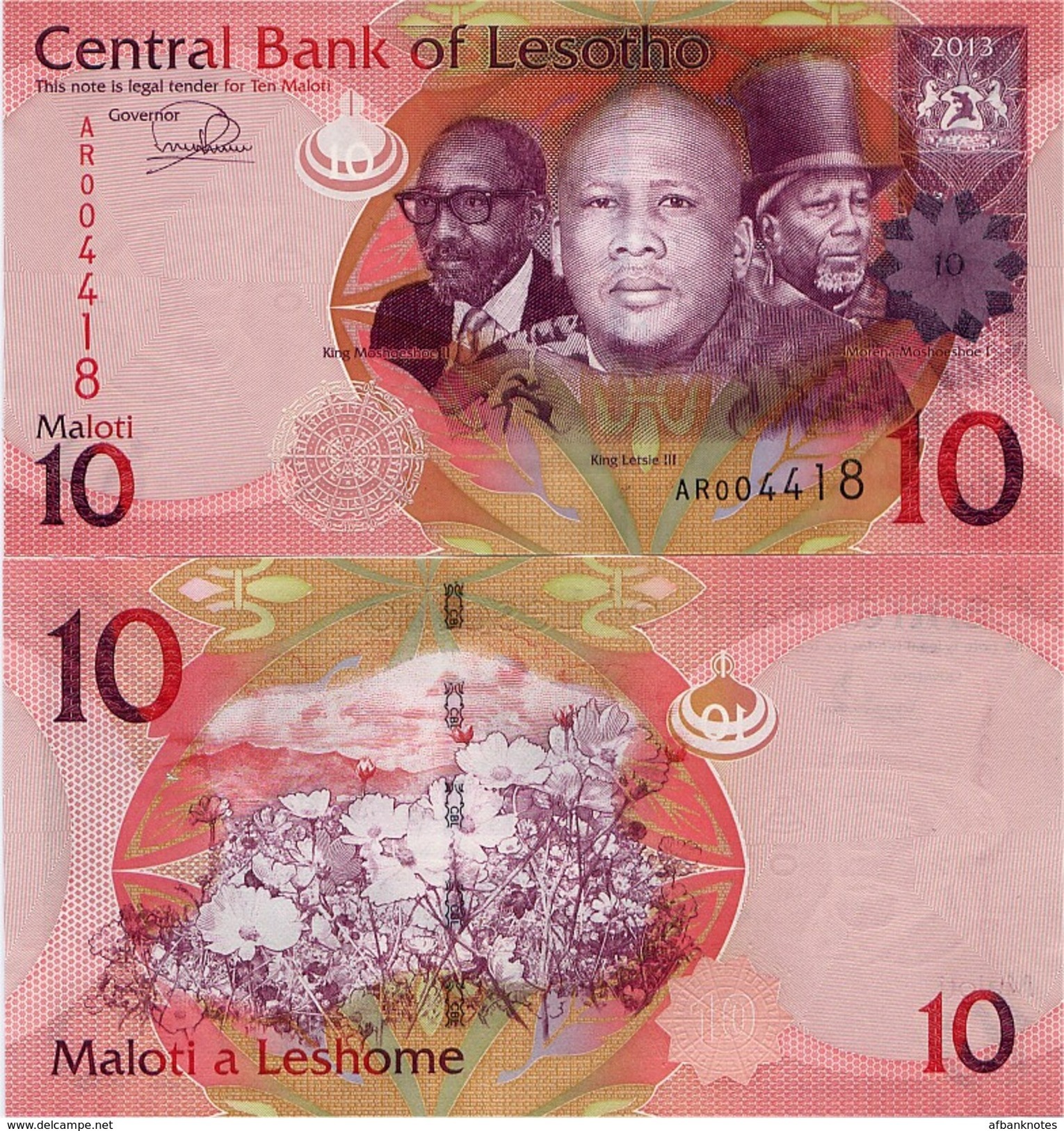 LESOTHO       10 Maloti       P-21b       2013       UNC  [sign. Matlanyane] - Lesoto