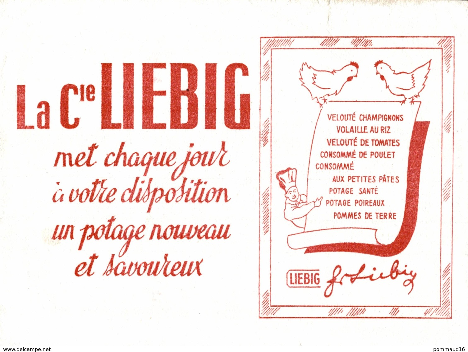 Lot De 4 Buvards Liebig - Potages & Sauces