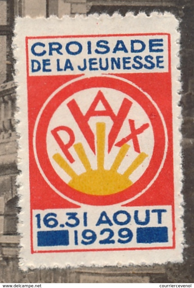 FRANCE - CPA D'Evian Les Bains 1929 - Vignette Croisade De La Jeunesse 16-31 Aout 1929 - Briefe U. Dokumente