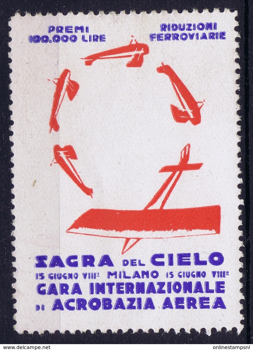 ITALY SAGRA DEL CIELO  GARA INTERNAZIONALE ACROBATIZIA AEREA  1908 ? - Poste Aérienne