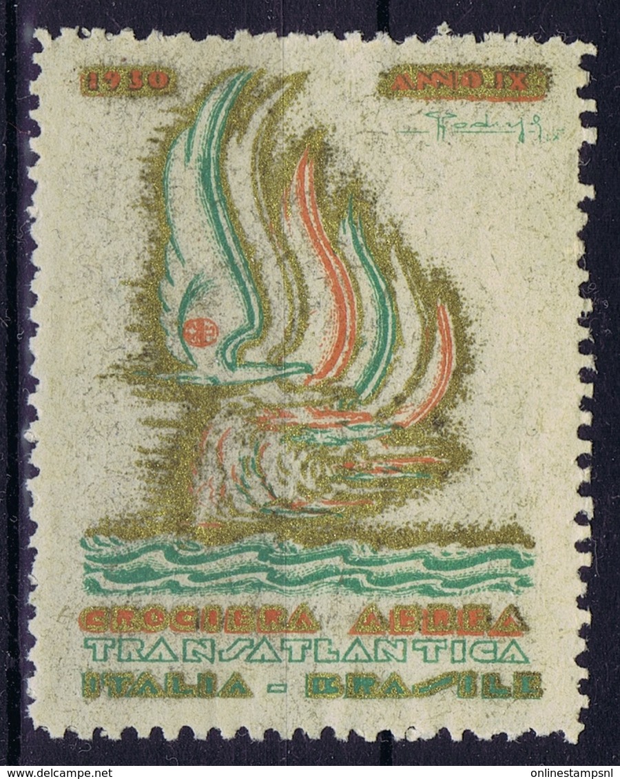 ITALY 1930 AVIAZIONE FASCISMO PROPAGANDA CEOCIERA AEREA TRANSATLANTIQUE ITALIA - BRASILE - Airmail