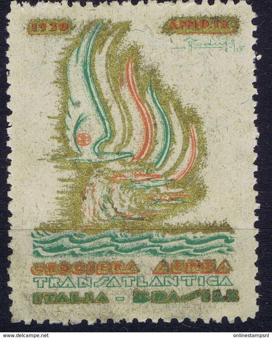 ITALY 1930 AVIAZIONE FASCISMO PROPAGANDA CEOCIERA AEREA TRANSATLANTIQUE ITALIA - BRASILE - Airmail