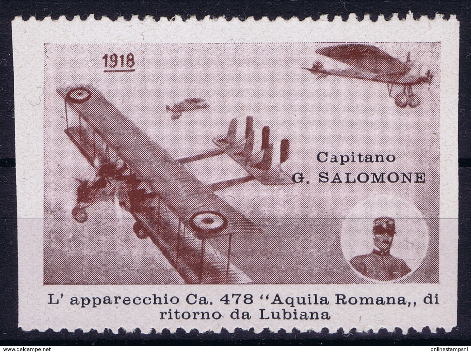 ITALY  AEREA 1918 CAPITANO SALOMONE  LUBIANA - Airmail