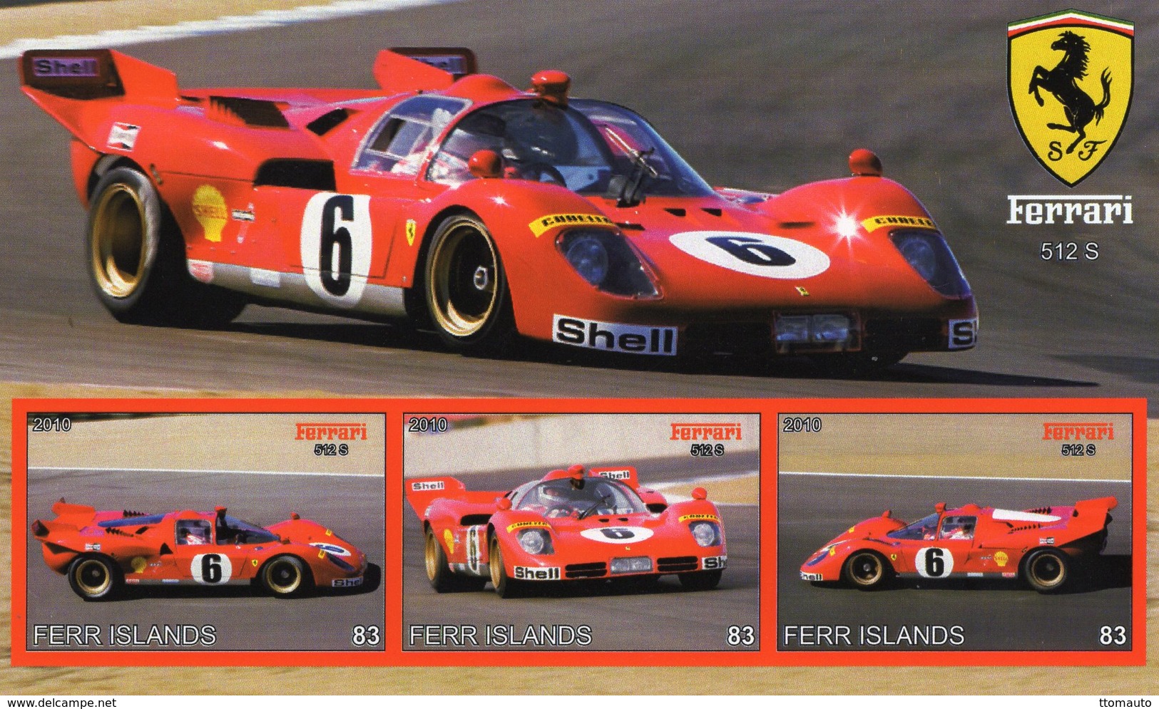 Ferrari  512 S  -  3v Feuillet Mint/Neuf/MNH Imperf/Non Dentelé - Auto's