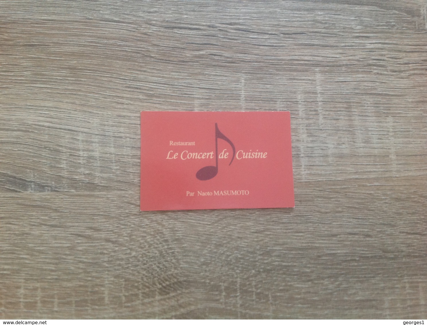 Carte De Visite De Restaurant  Le Concert De Cuisine  Paris 15eme - Cartes De Visite