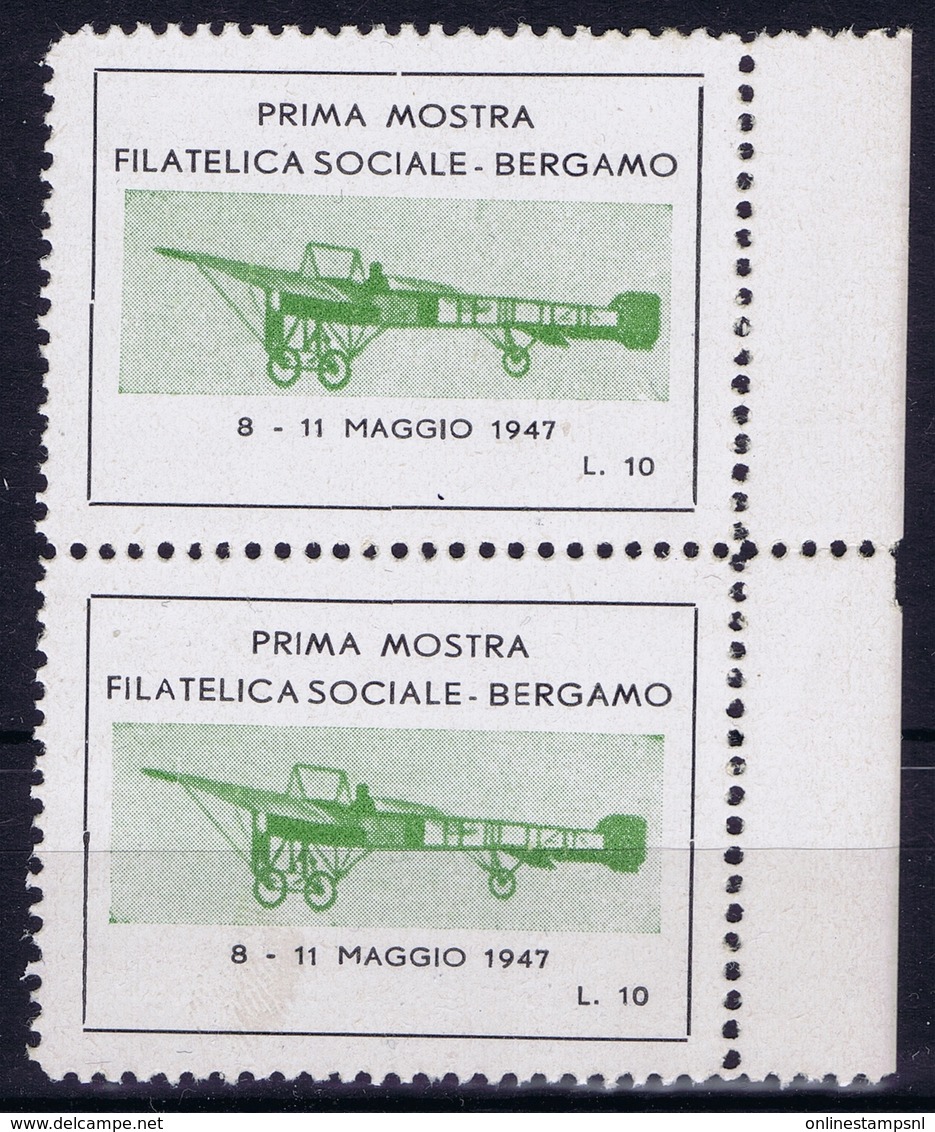 ITALY 22e CONGR FILATELICO ITALIANO 2e SETTIMANA FILAT TOSCANA LUCCU 1947 VOLOPOSTALE SPECIALE - Airmail